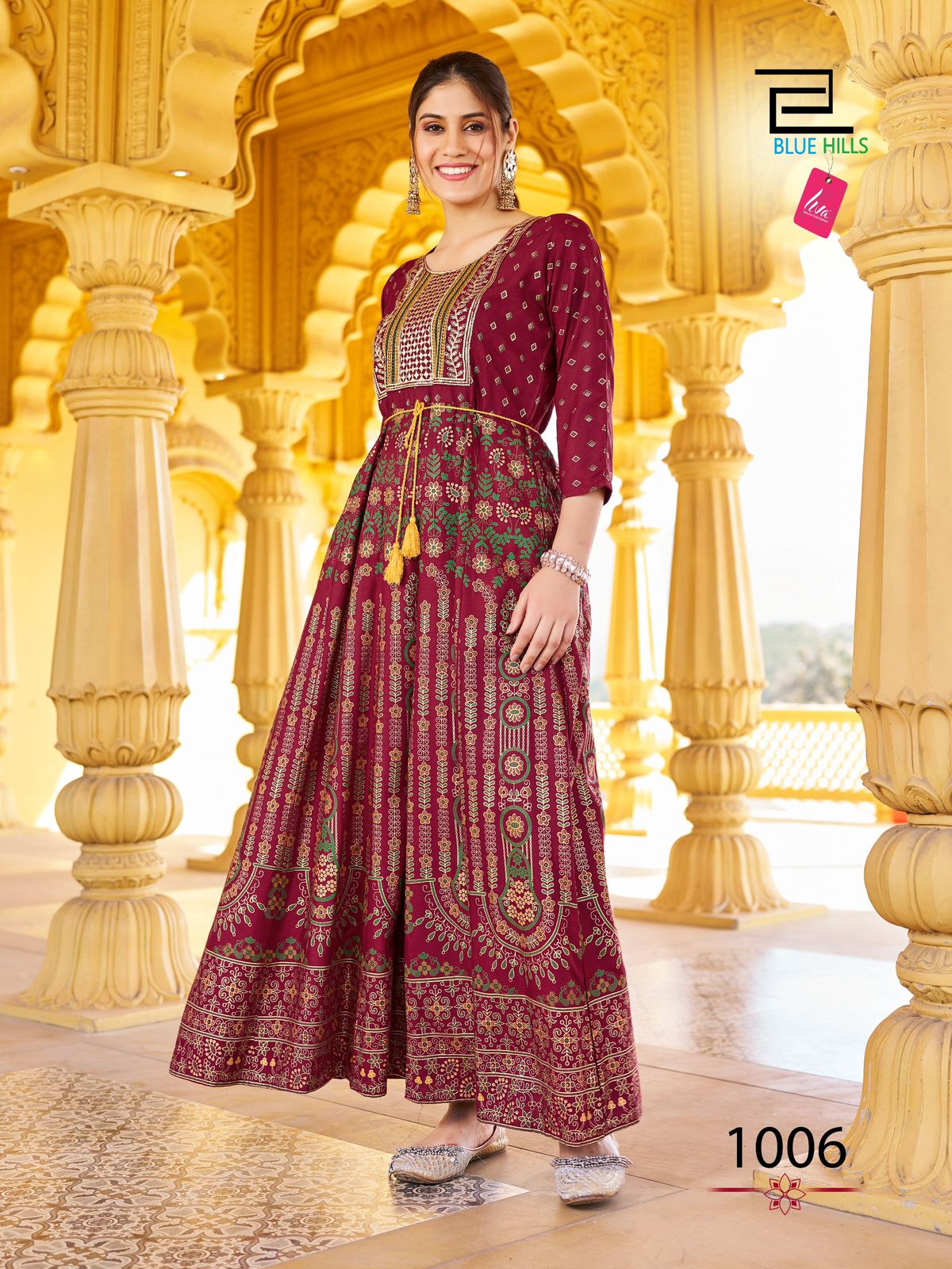 Festival Night Pro By Blue Hills  Rayon Printed Anarkali Gown Wholesale Shop In Surat
